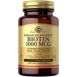 Enhanced Potency Biotin for Hair, Skin & Nails - 1,000 MCG (100 Vegetarian Capsules)