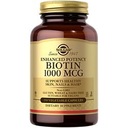 Enhanced Potency Biotin for Hair, Skin & Nails - 1,000 MCG (250 Vegetarian Capsules)