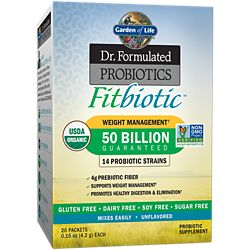 Dr. Formulated Probiotics - Organic Fitbiotic for Weight Management - 50 Billion CFU (20 Single-Serve Packets)