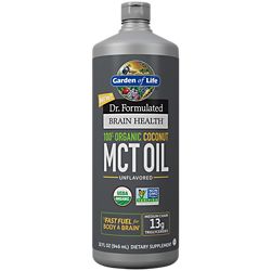 Dr. Formulated 100% Organic Coconut MCT Oil for Brain Health - Unflavored (63 Servings)