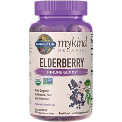 mykind Organics Elderberry Immune Gummy with Organic Echinacea, Zinc and Vitamin C (120 Vegan Gummies)