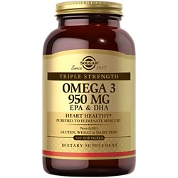 Triple Strength Omega 3 - 950mg EPA & DHA - Supports Heart Health (100 Softgels)