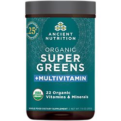 Organic Super Greens + Multivitamin Whole Food Powder - 22 Organic Vitamins & Minerals (25 Servings)