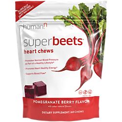 SuperBeets Heart Chews - Blood Pressure Support - Pomegranate Berry (60 Chews)